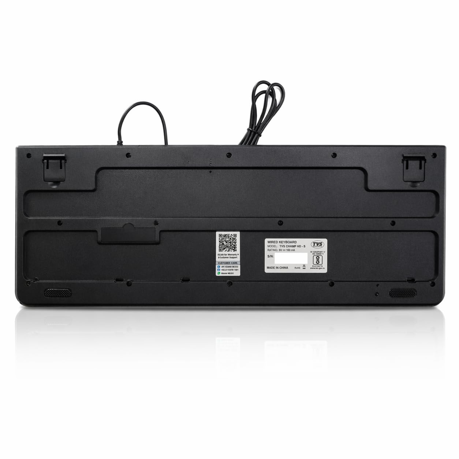 TVS Champ HD (Heavy Duty) USB Wired Keyboard - 1 Year Warranty, 104-Key Full Layout, Laser-Etched Keys (Black)