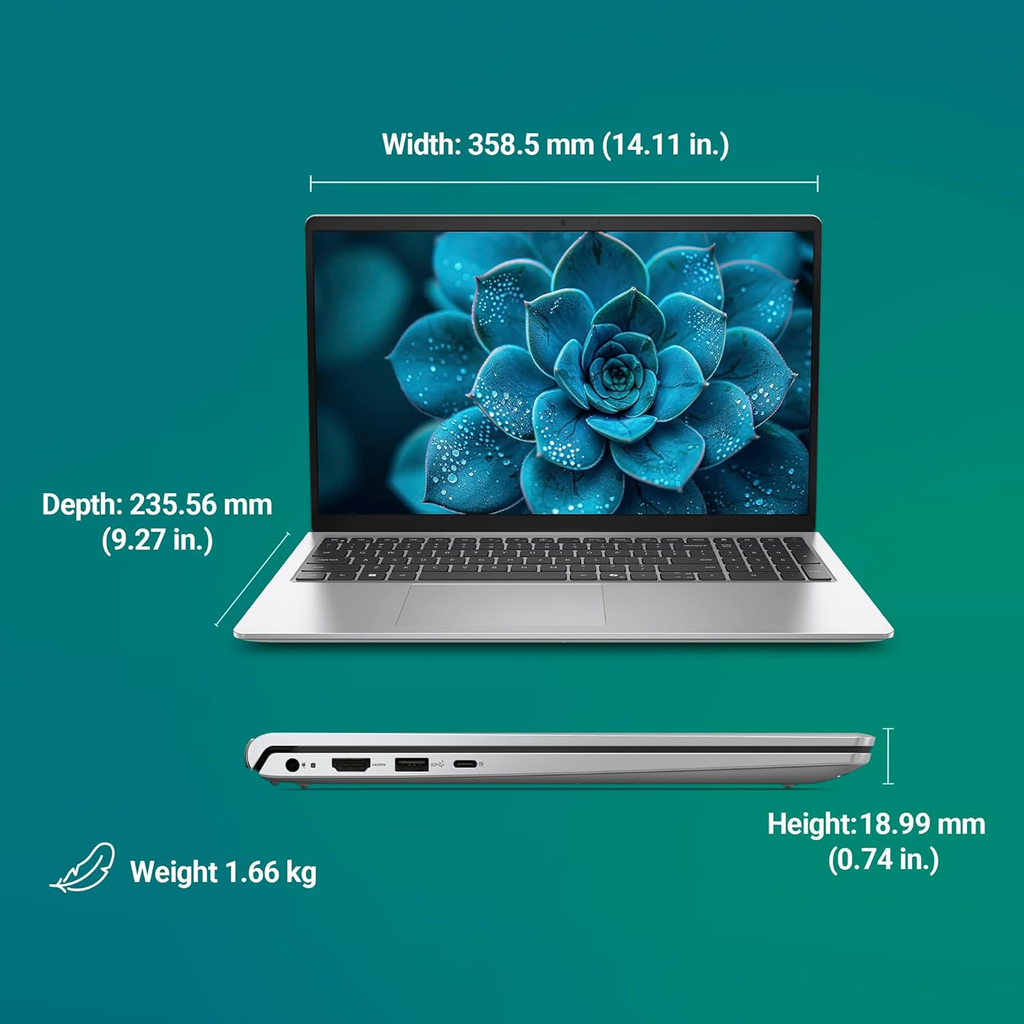 Dell 15 Laptop | Intel Core i5-13450HX (13th Gen) | 16GB DDR5 RAM | 512 TB PCIe SSD | NVIDIA GeForce RTX 3050 6GB | 15.6" FHD 120Hz Anti-Glare Display | Windows 11 Home | Backlit Keyboard | Dark Shadow Gra
