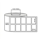 38x50mm Barcode Label Roll | 2000 Labels Per Roll | 2 Ups Chromo Paper Sticker | Self Adhesive Labels for POS, Retail & Shipping