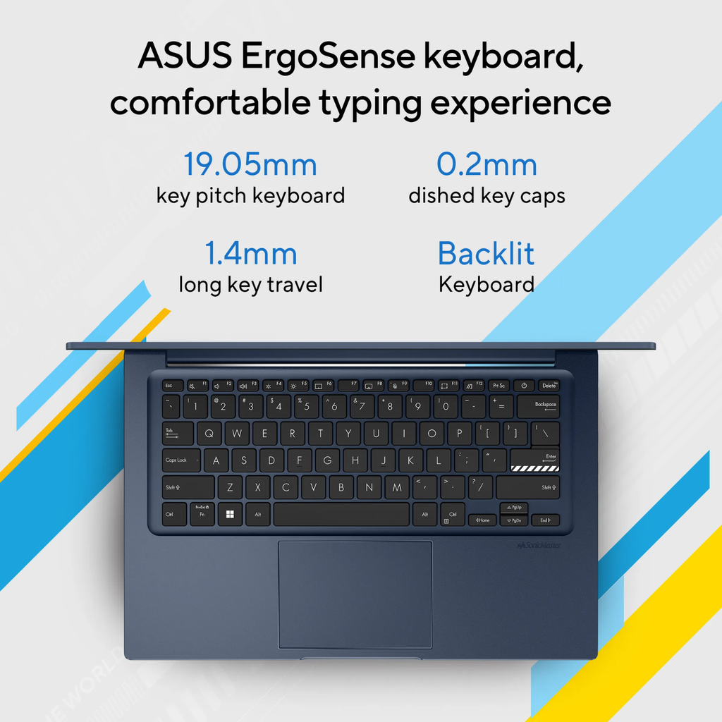 ASUS Vivobook 14 X1404VA-EB322WS 14" FHD Laptop (Intel Core i3-1315U / 8GB RAM / 512GB SSD / Windows 11 / MS Office / Backlit Keyboard / Quiet Blue)