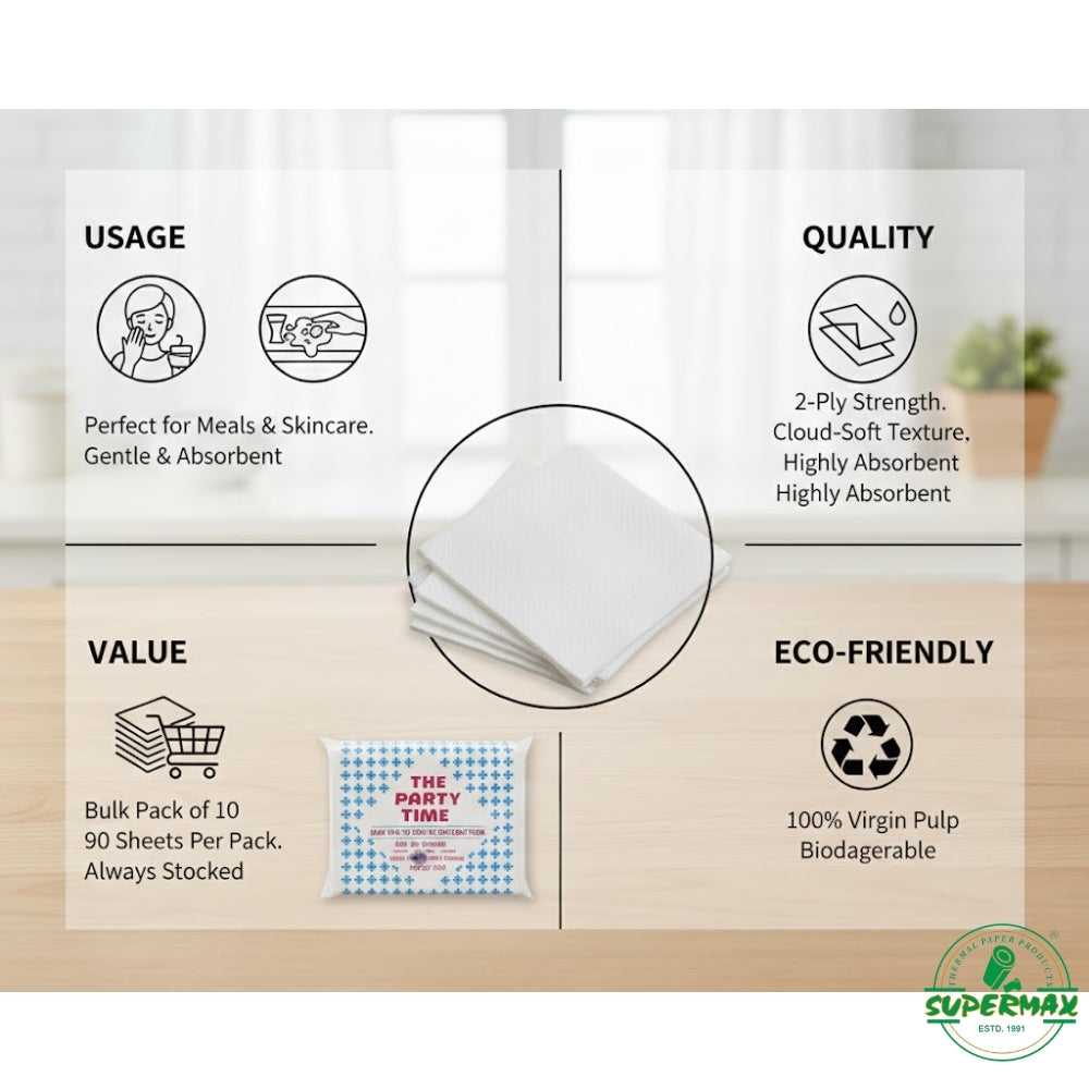 SUPERMAX 2 Ply Bathroom Toilet Tissue 200 GM Each | Soft & Absorbent | 10 Pack