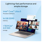 ASUS Vivobook 14 14.0" FHD+ Laptop - Intel Core Ultra 5 225H, Intel iGPU, 16GB RAM, 1TB SSD, Backlit Keyboard, Type-C Charging, Windows 11 Home, Office 2024 & Microsoft 365 Basic (Platinum Gold, 1.46kg, X1407CA-LY1581WS)