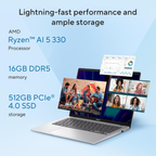 ASUS Vivobook 14 Copilot+ AI Laptop 14.0" FHD+ Display - AMD Ryzen AI 5 330 (50 TOPS), AMD Radeon iGPU, 16GB RAM, 512GB SSD, Type-C Fast Charge, Windows 11 Home, MS Office 2024 & Microsoft 365 Basic (Cool Silver, 1.46kg, M1407KA-LY131WS)