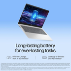 HP 14 AI Laptop (ep1151TU) 14" Micro-Edge FHD Anti-Glare - Intel Core Ultra 7 155H, 16GB DDR5 RAM, 512GB SSD, FHD Camera, Windows 11, MS Office 2024 / M365 (Natural Silver, 1.4kg)