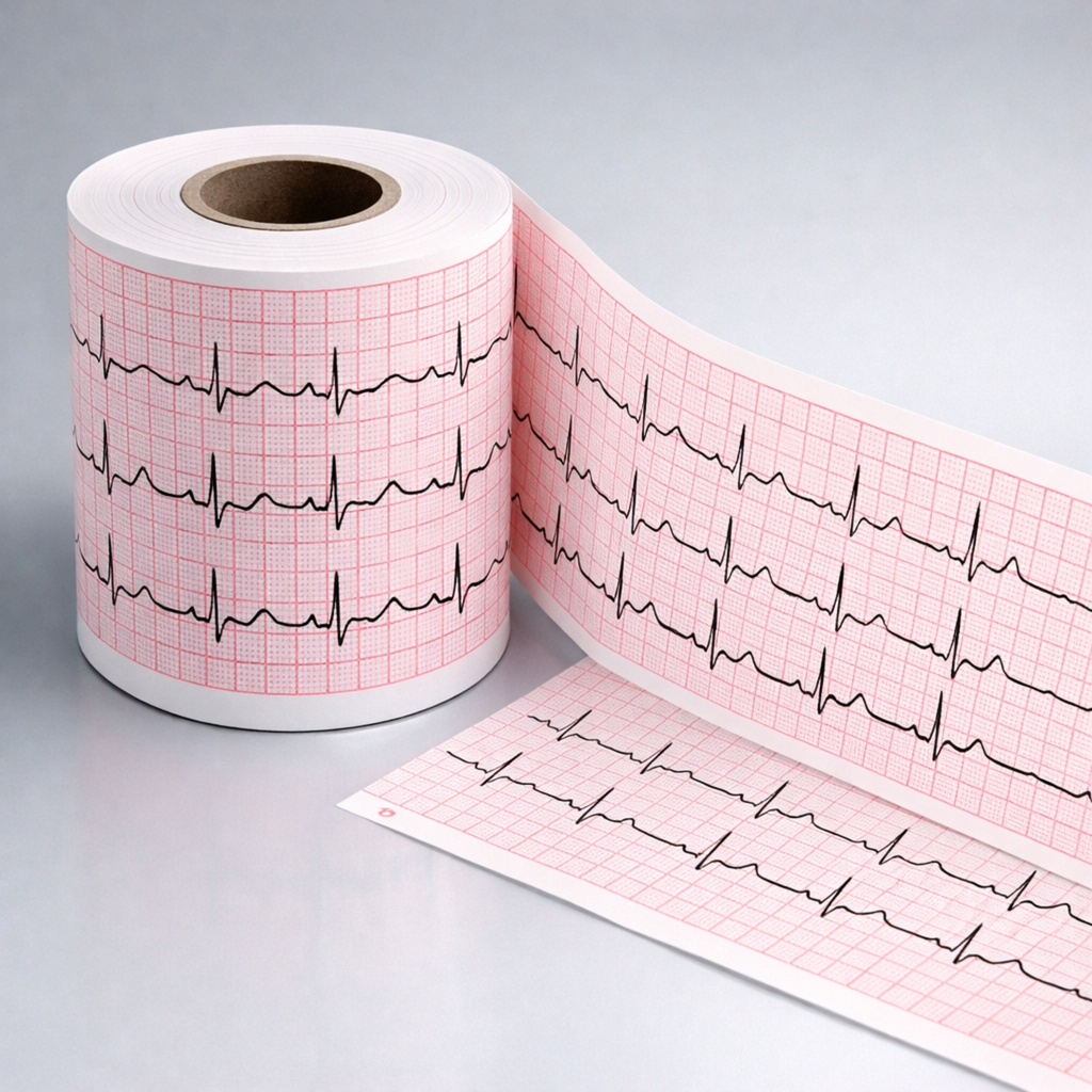 ECG Paper Roll 3 Inch 80mm x 20m | Thermal ECG Roll for 3 Channel ECG Machine | BPL, Contec, RMS Compatible