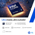 HP 15 Laptop 15.6" FHD IPS - Intel Core Ultra 5 125H, Intel Arc Graphics, 16GB DDR5 RAM, 1TB SSD, FHD Camera with Privacy Shutter, Windows 11, Office 2024 (Silver, 1.65kg, fd1354TU)