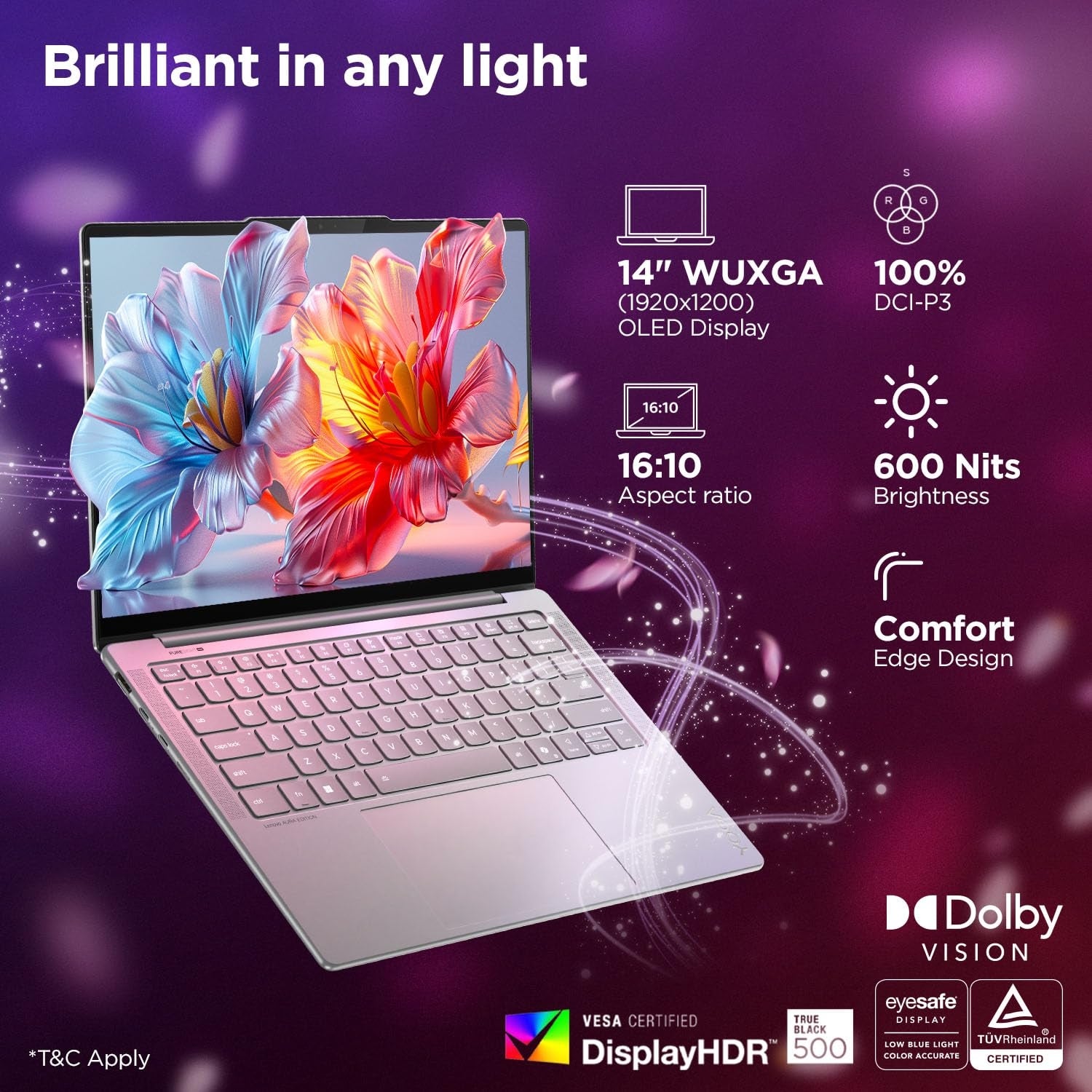 Lenovo Yoga Slim 7 Aura Edition Intel Evo Core Ultra 5 226V - 14" WUXGA OLED Display, 16GB RAM, 1TB SSD, Copilot+ PC, Win 11, MS Office, ADP | 1.19KG Ultra-Thin AI Laptop (Grey)