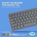 TVS Electronics Champ Smart Wireless Keyboard with Multi-Touch Trackpad | 2.4GHz USB Connectivity | 10m Range | Ergonomic Design for Smart TV, Laptop, HTPC & Android Box (Black)