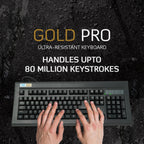 TVS Electronics Gold Pro Mechanical Keyboard | Dust & Water Resistant | 80 Million Keystrokes | Laser Etched Keys | Wired USB Standard Desktop Keyboard (Black)