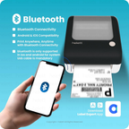 Helett H30CPro Wireless Thermal Label Printer (Bluetooth + USB) - Inbuilt Paper Holder, 4x6 Shipping & Barcode Labels, 203 DPI, 152mm/s Speed, Windows & Mac Compatible