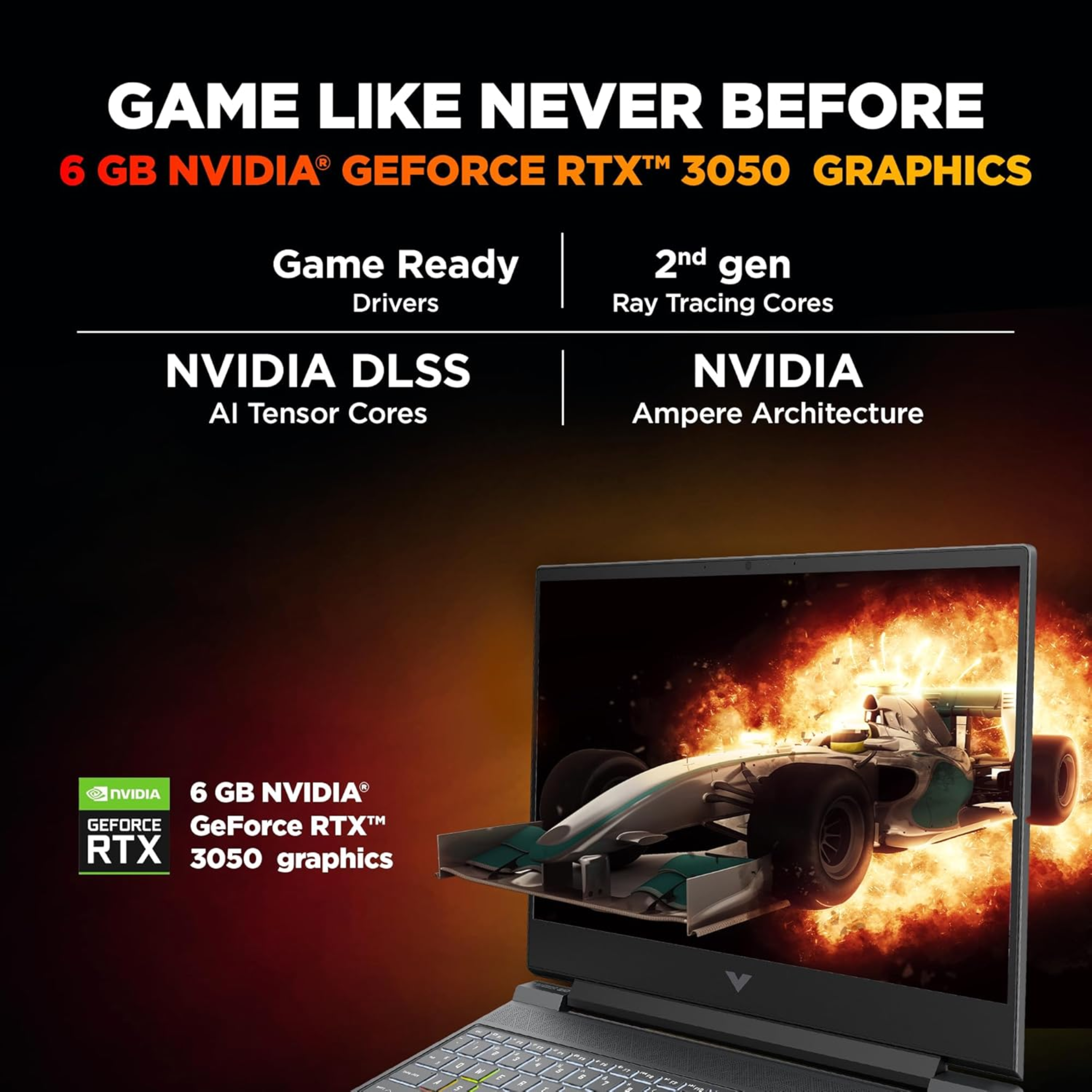 HP Victus 15.6" 144Hz Gaming Laptop - 14th Gen Intel Core i5-14450HX, 24GB DDR5 RAM, 512GB SSD, NVIDIA RTX 3050 6GB GPU, Windows 11, MS Office 24 (Mica Silver, 2.3kg, fa2303/15tx)
