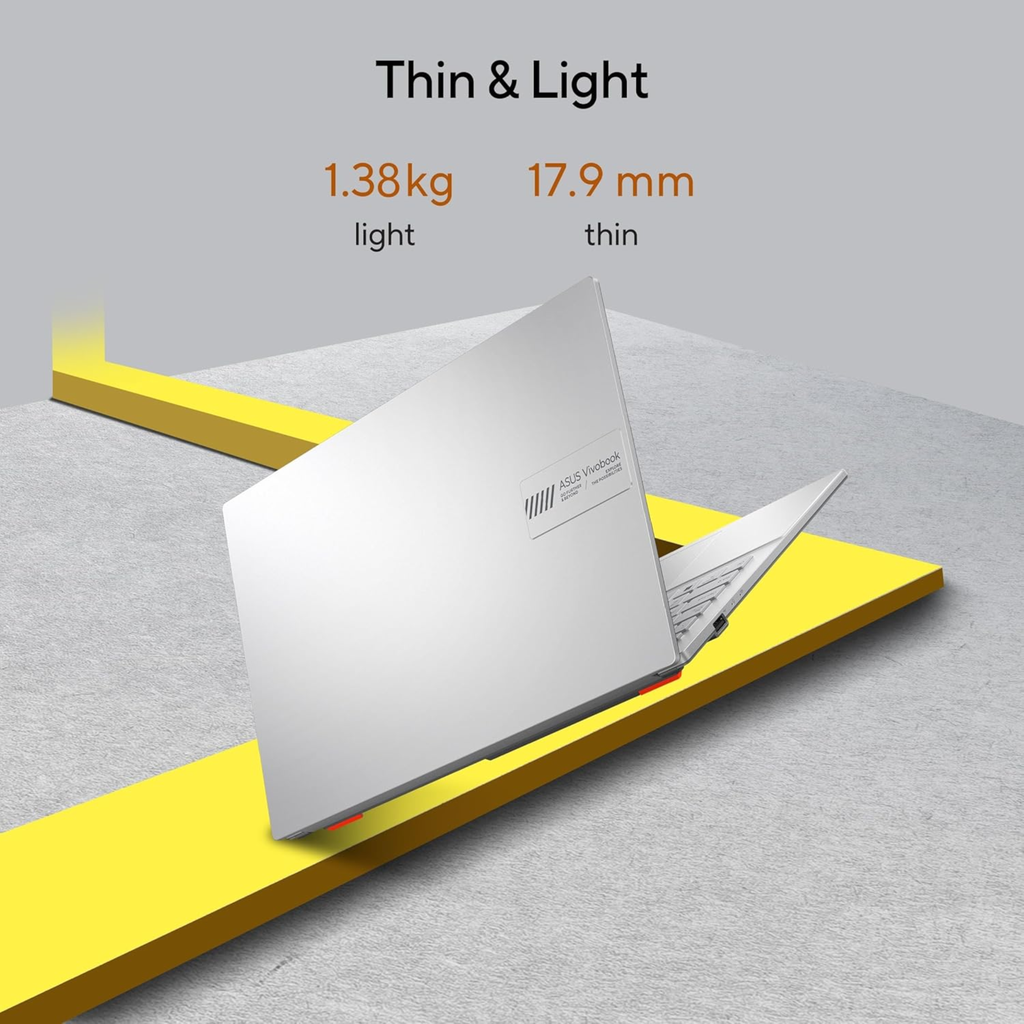 ASUS Vivobook Go 14 (2026) 14.0" Full HD Thin & Light Laptop - AMD Ryzen 5 40, AMD Radeon Graphics, 16GB RAM, 512GB SSD, Windows 11 Home, Office 2024 & Microsoft 365 Basic (Cool Silver, 1.38kg, E1404FA-EB1226WS)