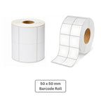 50x50mm Direct Thermal Barcode Label Roll | 1000 Labels Per Roll | 2 Ups DT Sticker | Self Adhesive Shipping, POS & Logistics Labels