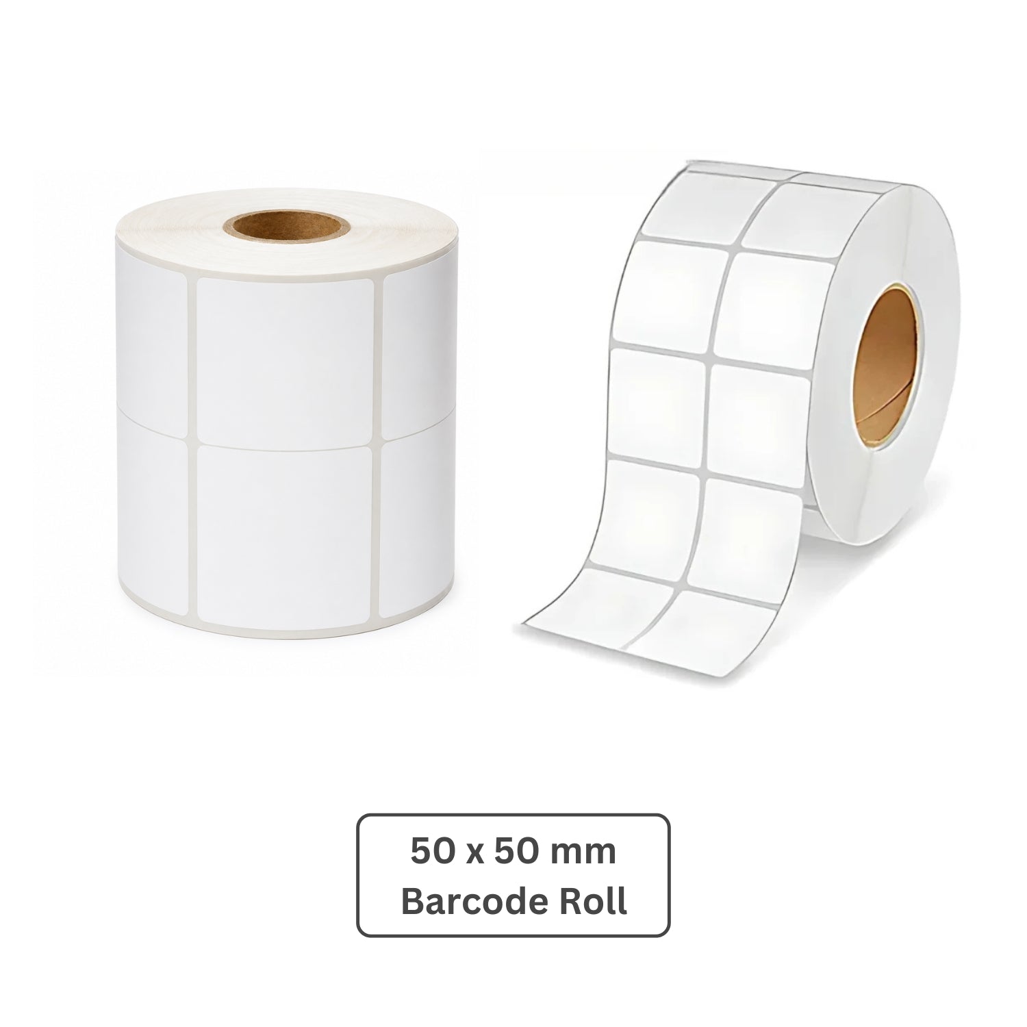 50x50mm Direct Thermal Barcode Label Roll | 1000 Labels Per Roll | 2 Ups DT Sticker | Self Adhesive Shipping, POS & Logistics Labels