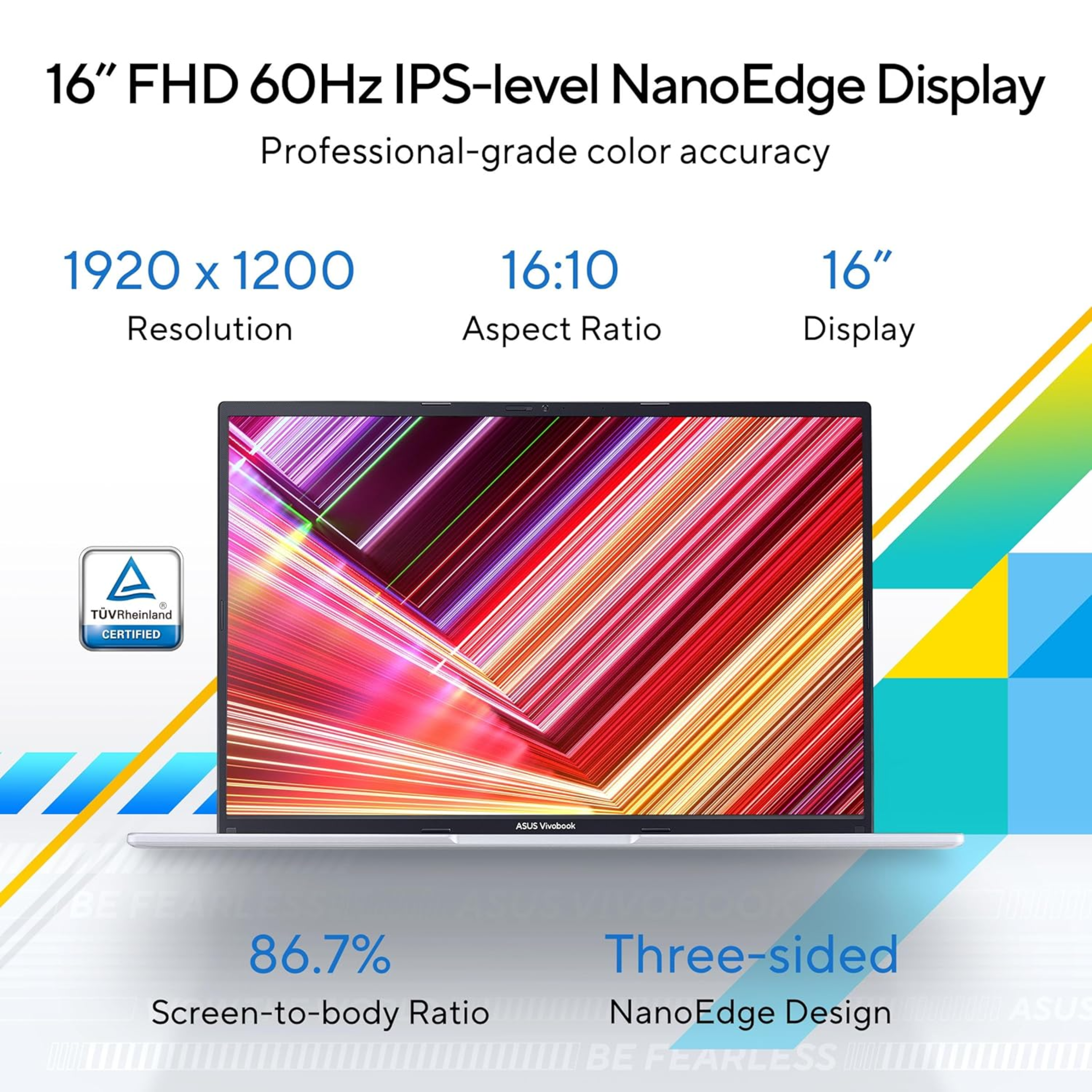ASUS Vivobook 16 16.0" FHD+ (1920 x 1200) Laptop - 13th Gen Intel Core i7-13620H, Intel Iris Xe Graphics, 16GB RAM, 512GB SSD, Windows 11 Home, Office Home 2024 & Microsoft 365 Basic (Cool Silver, 1.88kg, X1605VA-MB1628WS)