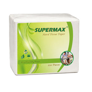 SUPERMAX Hard Tissue Paper 50 Pcs Pack | Strong Multipurpose Tissue for Kitchen & Dining Use