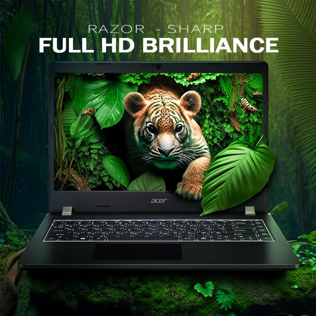 Acer TravelMate Business 14" Full HD Laptop - Intel Core i7-1165G7, 16GB DDR4 RAM, 512GB SSD, Intel Iris Xe Graphics, Windows 11 Home (Black, TMP214-53)
