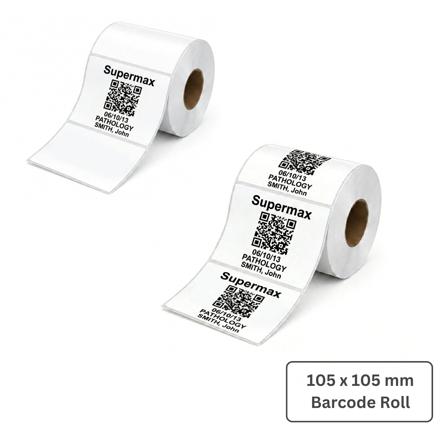 105x105mm Direct Thermal Barcode Label Roll | 1000 Labels Per Roll | 1 Up DT Sticker | Self Adhesive Shipping, POS & Logistics Labels