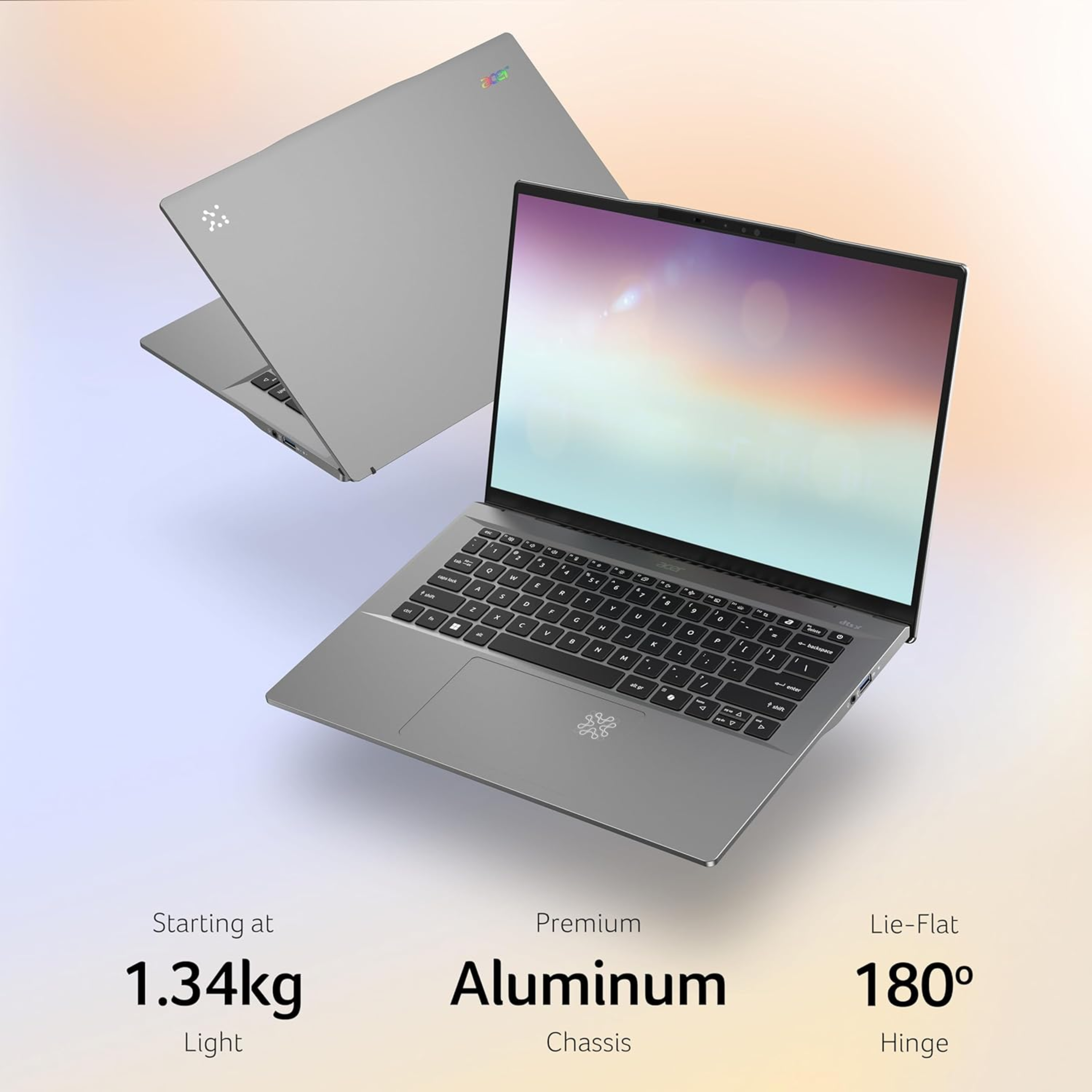 Acer Swift Go 14 AI PC 14.5" WUXGA Laptop - Qualcomm Snapdragon X Plus X1P-42-100, 16GB LPDDR5X RAM, 512GB SSD, 1440p IR Camera, Windows 11 Home, Office 2024 (Steel Grey, 1.32kg)