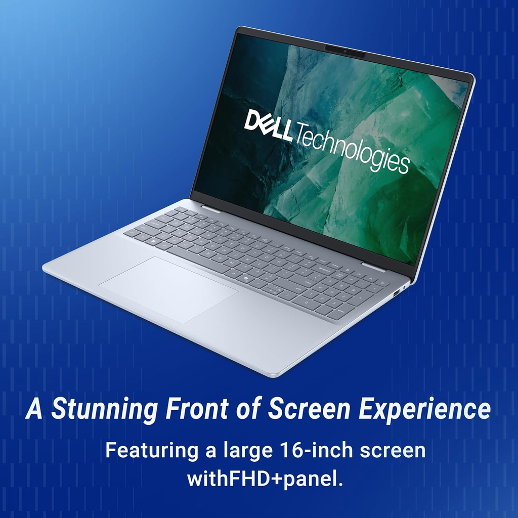 Dell 16 AI Laptop | AMD Ryzen AI 5 340 Processor | 16GB LPDDR5X RAM | 512GB SSD | 16" FHD+ IPS Display | AMD Radeon Graphics | Windows 11 Home | MS Office 2024 | Ice Blue