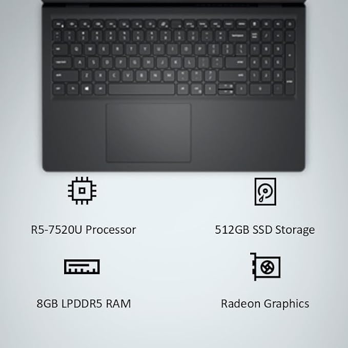 DELL INSPIRON ( IN3535FK4GX001ORB1)  3535 RYZEN5 7520U 8GB/512GB  15.6" FHD LAPTOP