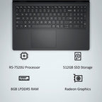 DELL INSPIRON (IN3535VG8FV001ORB1) 3535 RYZEN3 R3-7320U 8GB/512GB  15.6" FHD Laptop