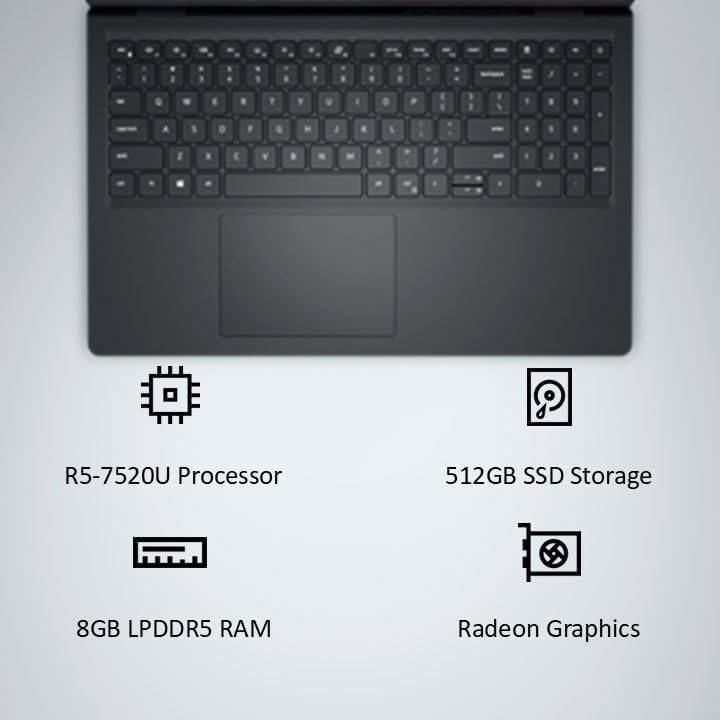 DELL INSPIRON (IN3535VG8FV001ORB1) 3535 RYZEN3 R3-7320U 8GB/512GB  15.6" FHD Laptop