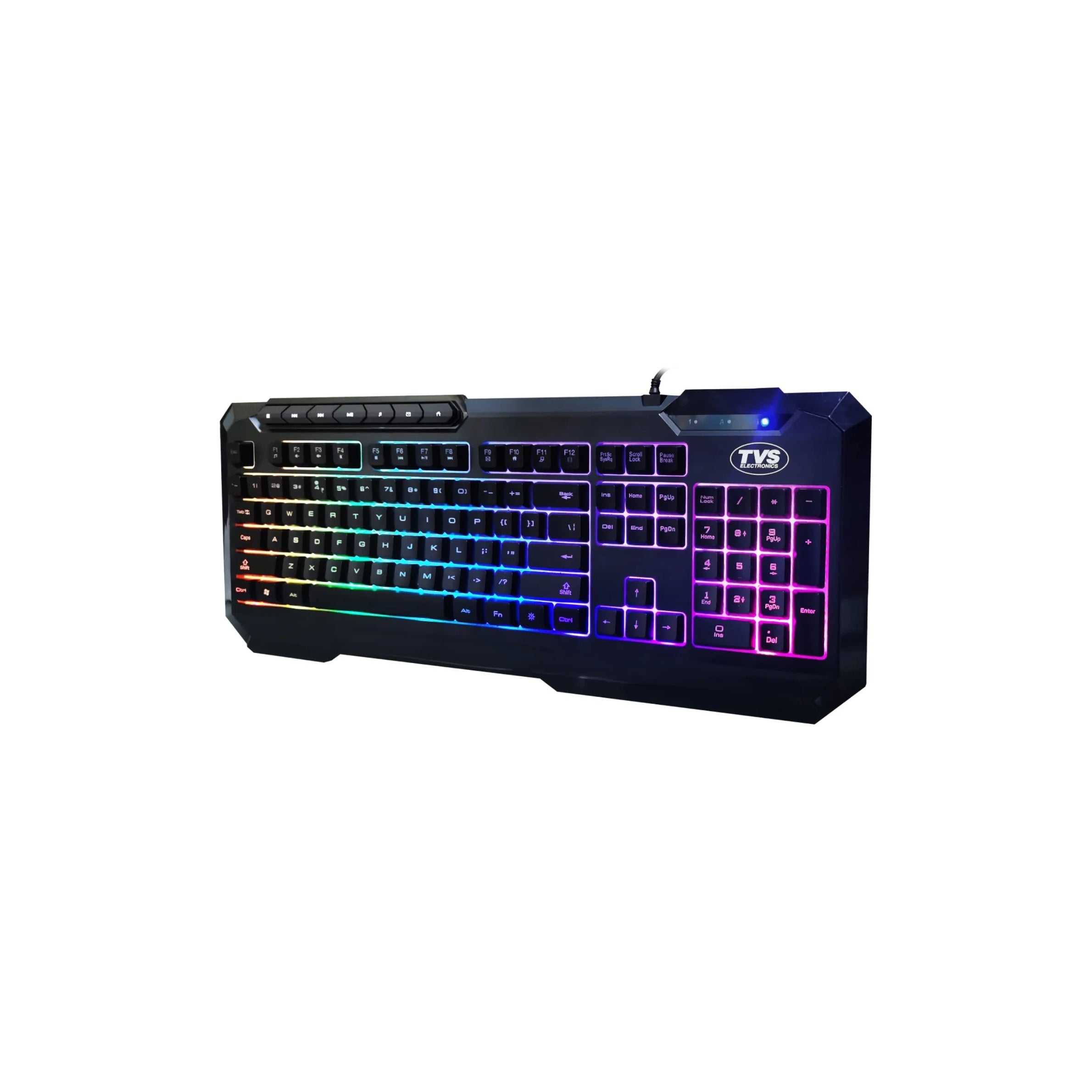 TVS Electronics Champ Blitz Wired Gaming Keyboard and Mouse Combo | Rainbow LED Backlit | 19-Key Anti-Ghosting | 3200 DPI Adjustable Optical Mouse | Ergonomic Design for PC Gamers & Streamers (Black)