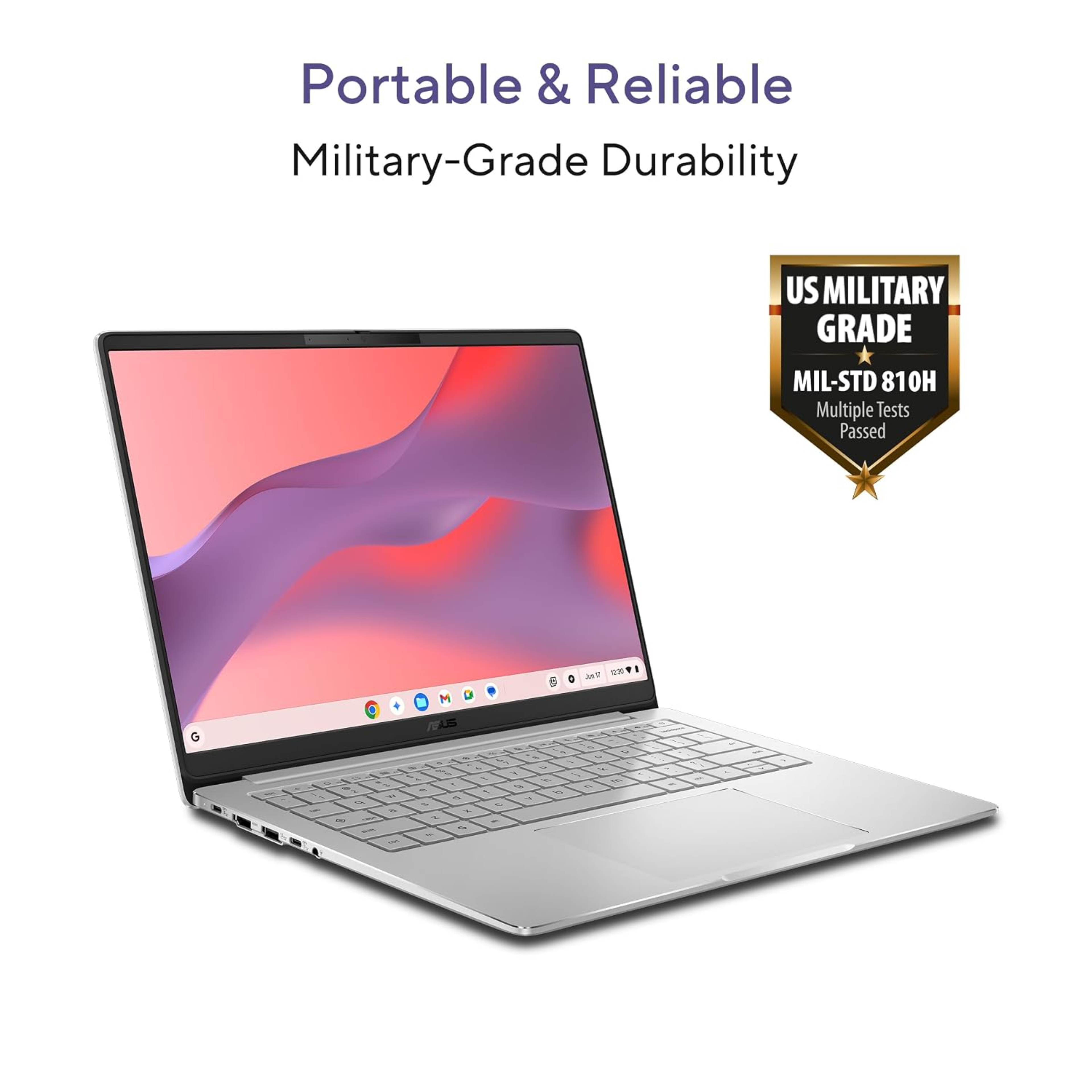 ASUS Chromebook CM1405 14.0" Full HD Laptop - MediaTek Kompanio 540 Processor, 4GB RAM, 64GB SSD, 60Hz, Chrome OS, 180° Lay-Flat Hinge (Pure Grey, 1.37kg, CM1405CM4A-S60034)