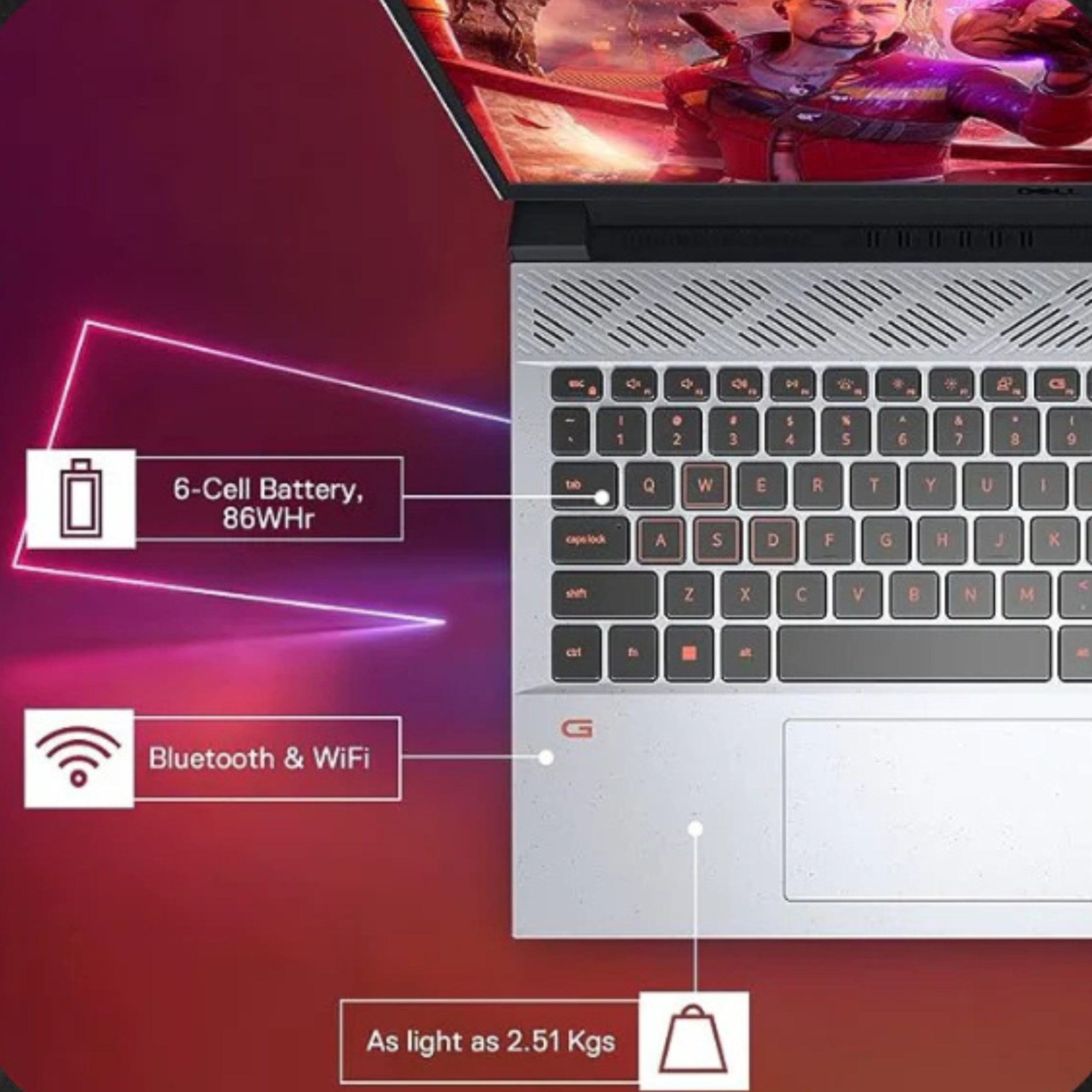 DELL INSPIRON (D560896WIN9S) 5520 R9 6900H 16GB/1TB SSD 15.6" Gaming Laptop