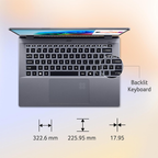 Acer Swift Go 14 AI PC 14.5" WUXGA Laptop - Qualcomm Snapdragon X Plus X1P-42-100, 16GB LPDDR5X RAM, 512GB SSD, 1440p IR Camera, Windows 11 Home, Office 2024 (Steel Grey, 1.32kg)