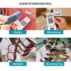 50x50mm Direct Thermal Barcode Label Roll | 1000 Labels Per Roll | 2 Ups DT Sticker | Self Adhesive Shipping, POS & Logistics Labels