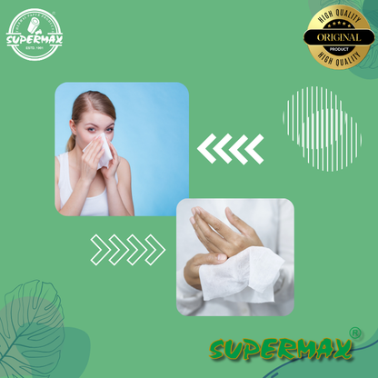 SUPERMAX 1 Ply soft Face Tissue - (60 Each, Pack of 10)