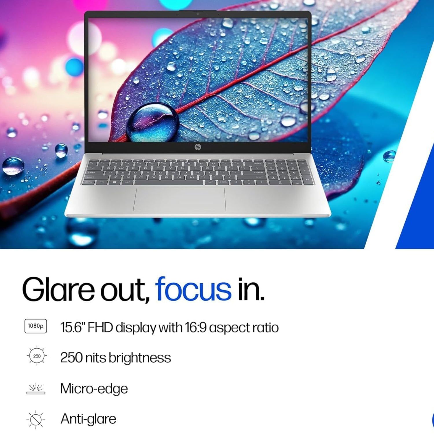 HP 15s-fd0746TU Laptop - Intel Core 5 120U | 16GB RAM | 512GB SSD | 15.6" FHD Display | Windows 11 + MS Office | Silver (Includes Free Laptop Bag)