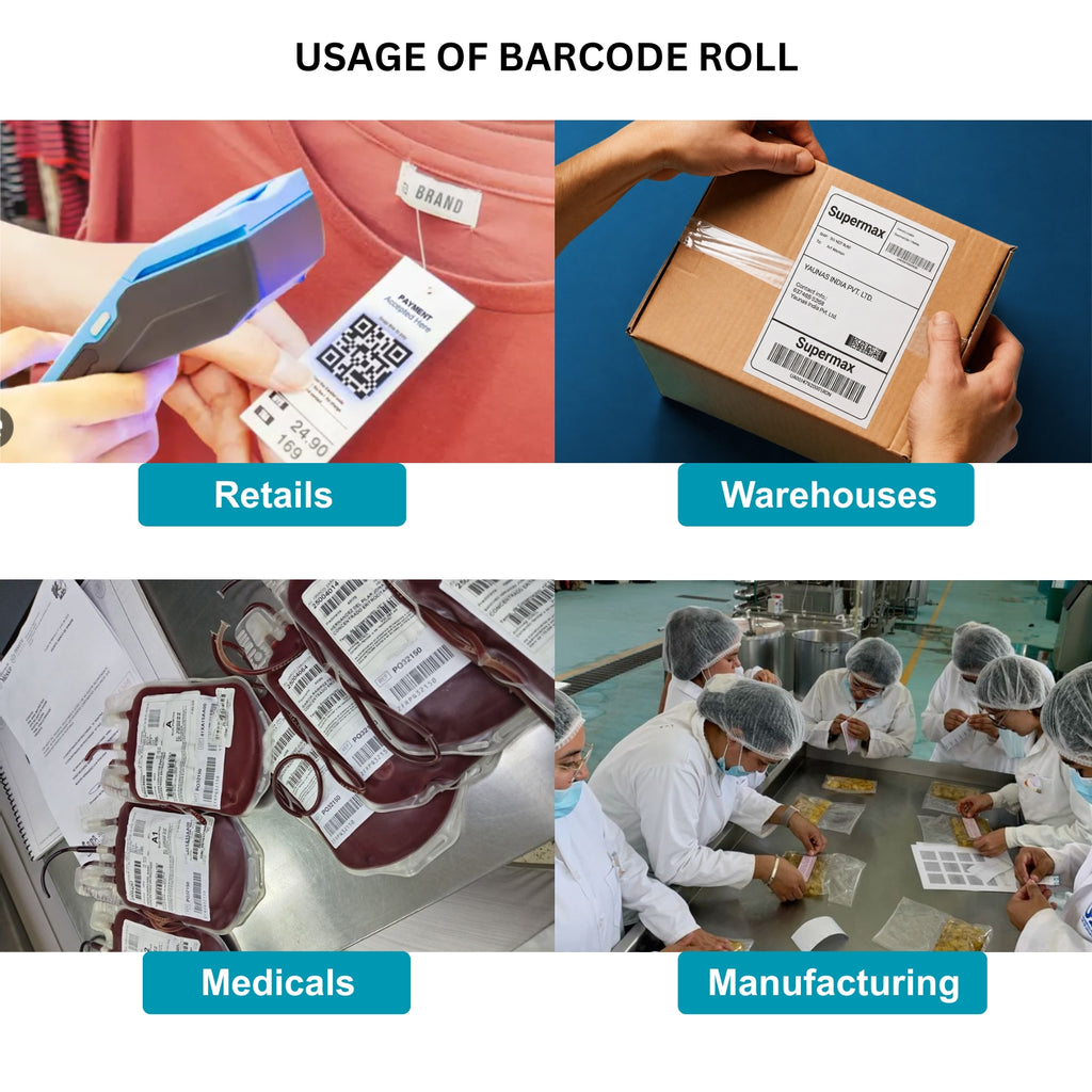 100x150mm Direct Thermal Shipping Label Roll | 400 Labels Per Roll | 1 Up DT Barcode Sticker | Self Adhesive eCommerce & Logistics Labels