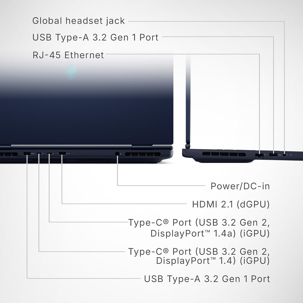 Alienware m18 R2 Gaming Laptop | Intel Core i9-14900HX | NVIDIA GeForce RTX 4080 12GB | 16GB DDR5 RAM | 1TB SSD | 18" QHD+ 165Hz Display | Windows 11 Home