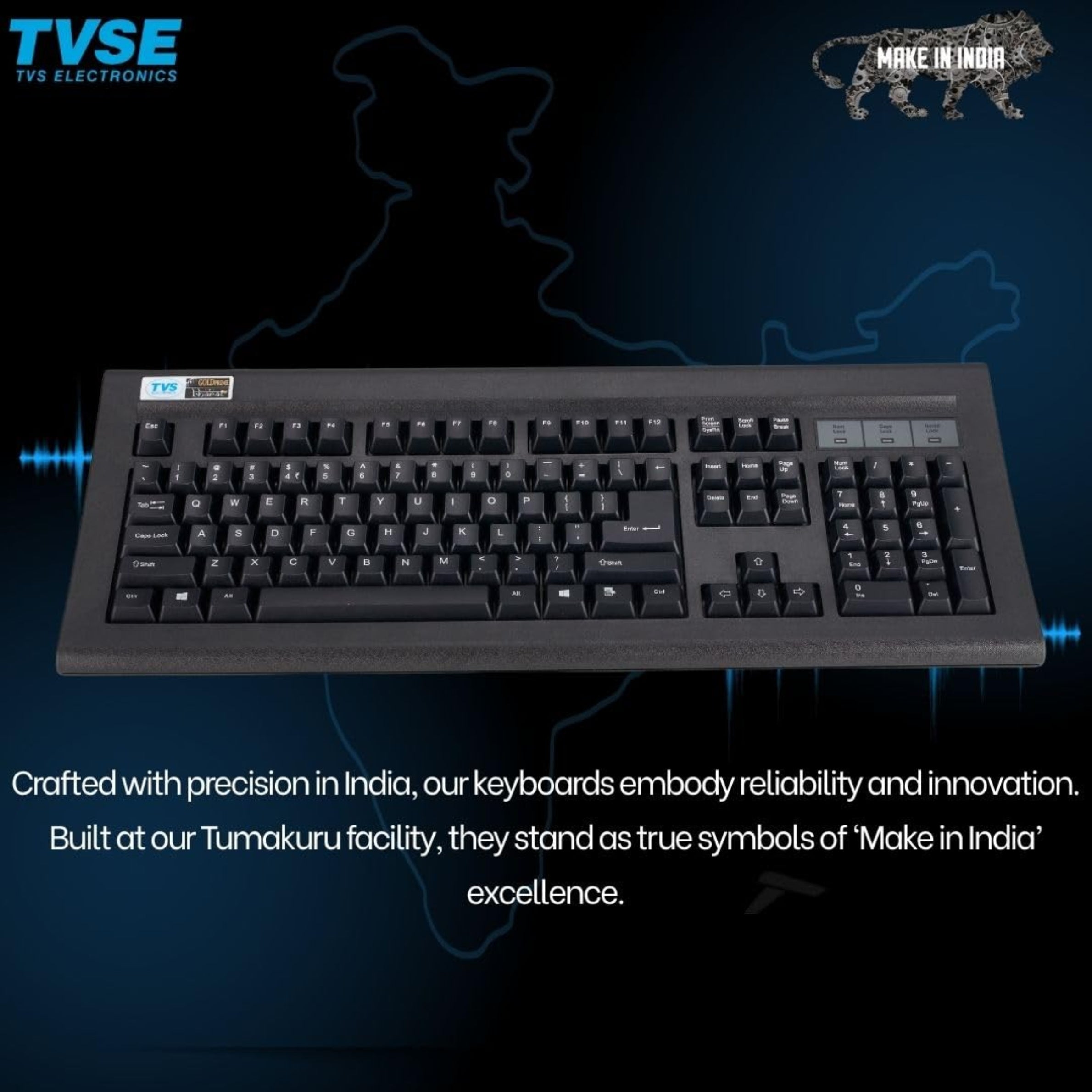 TVS Electronics Gold Prime Wired Mechanical Keyboard | Dustproof Switches | 50 Million Keystrokes | 1.5m Durable USB Cable | Long-Life Mechanical Keys for Office & Professional Typing (Black)