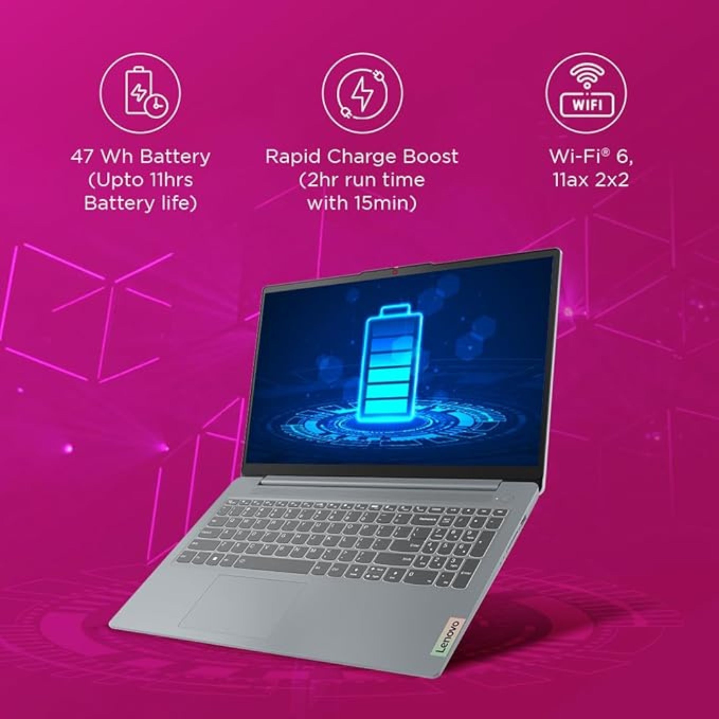 Lenovo IdeaPad Slim 3 Ryzen 5 7520U 16GB RAM/512SSD 15.6" FHD (Arctic Grey) 82XQ0095IN