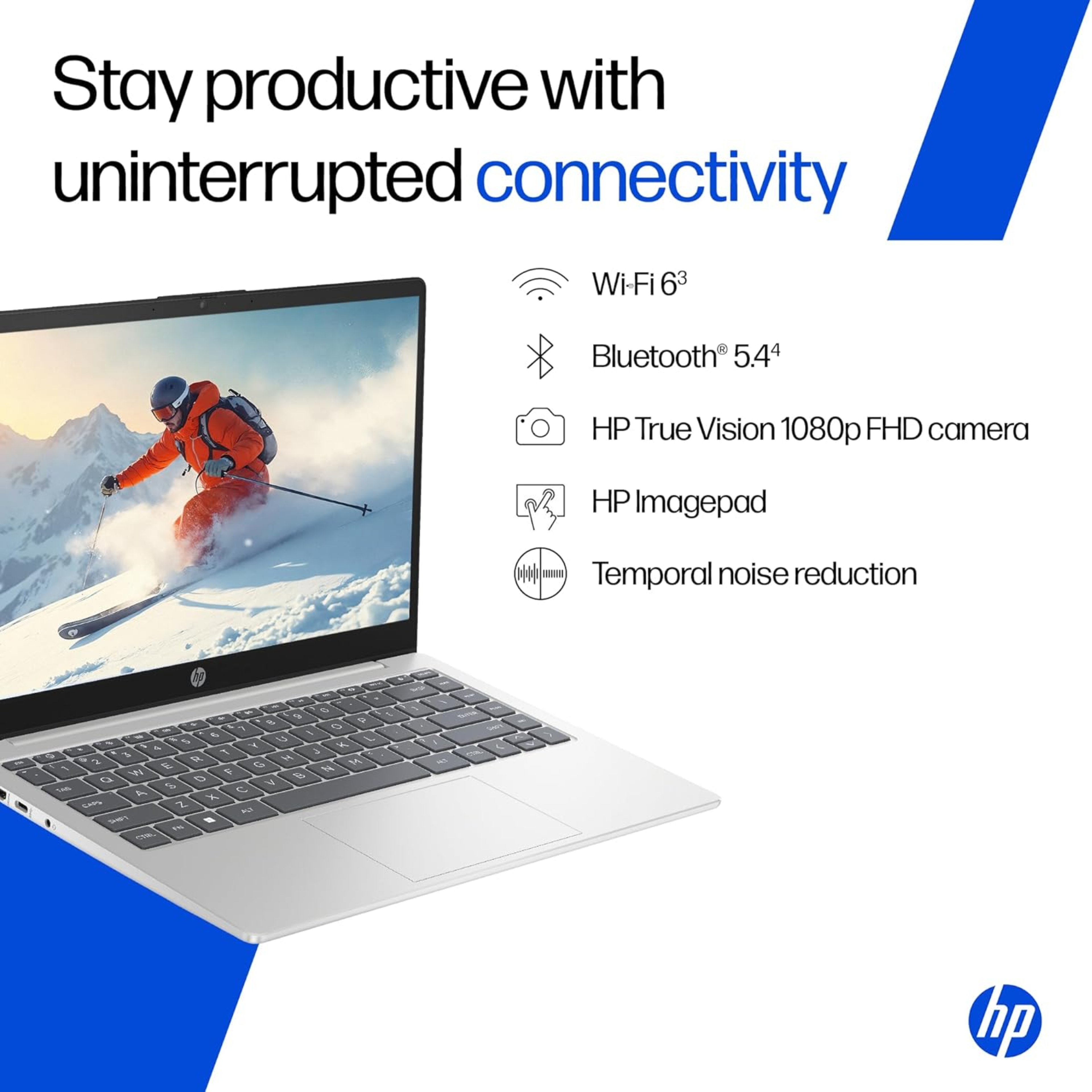 HP 14 Smartchoice 14.0" FHD Anti-Glare AI Laptop - Intel Core Ultra 5 125H (12 TOPS NPU), 24GB DDR5 RAM, 1TB SSD, FHD Camera with Shutter, Backlit Keyboard, Windows 11 Home, MS Office 2024 & Microsoft 365 (Silver, 1.4kg, ep1180tu)