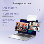 ASUS Vivobook 16 Copilot+ PC 16.0" FHD+ Laptop - Snapdragon X Series (45 TOPS NPU), Qualcomm Adreno iGPU, 16GB RAM, 512GB SSD, Backlit Keyboard, Windows 11, MS Office 2024 (Cool Silver, 1.88kg, X1607QA-MB050WS)