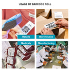 60x40mm Direct Thermal Barcode Label Roll | 1000 Labels Per Roll | 1 Up DT Sticker | Self Adhesive Shipping, POS & Logistics Labels