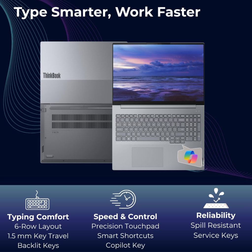 Lenovo ThinkBook 14 Gen 7 Laptop | Intel Core Ultra 5 125U | 16GB DDR5 | 512GB SSD | 14" WUXGA IPS | Windows 11 Pro | Office 2024