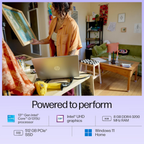 HP 15 Thin & Light Laptop 15.6" FHD Anti-Glare - 13th Gen Intel Core i3-1315U, 8GB DDR4, 512GB SSD, Intel UHD Graphics, 1080p FHD Camera, Win 11, MSO 21 (Natural Silver, 1.59kg, 15-fd0465TU)