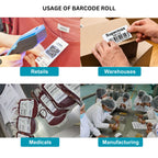 75x50mm Direct Thermal Barcode Label Roll | 1000 Labels Per Roll | 1 Up DT Sticker | Self Adhesive Shipping, Logistics & POS Labels