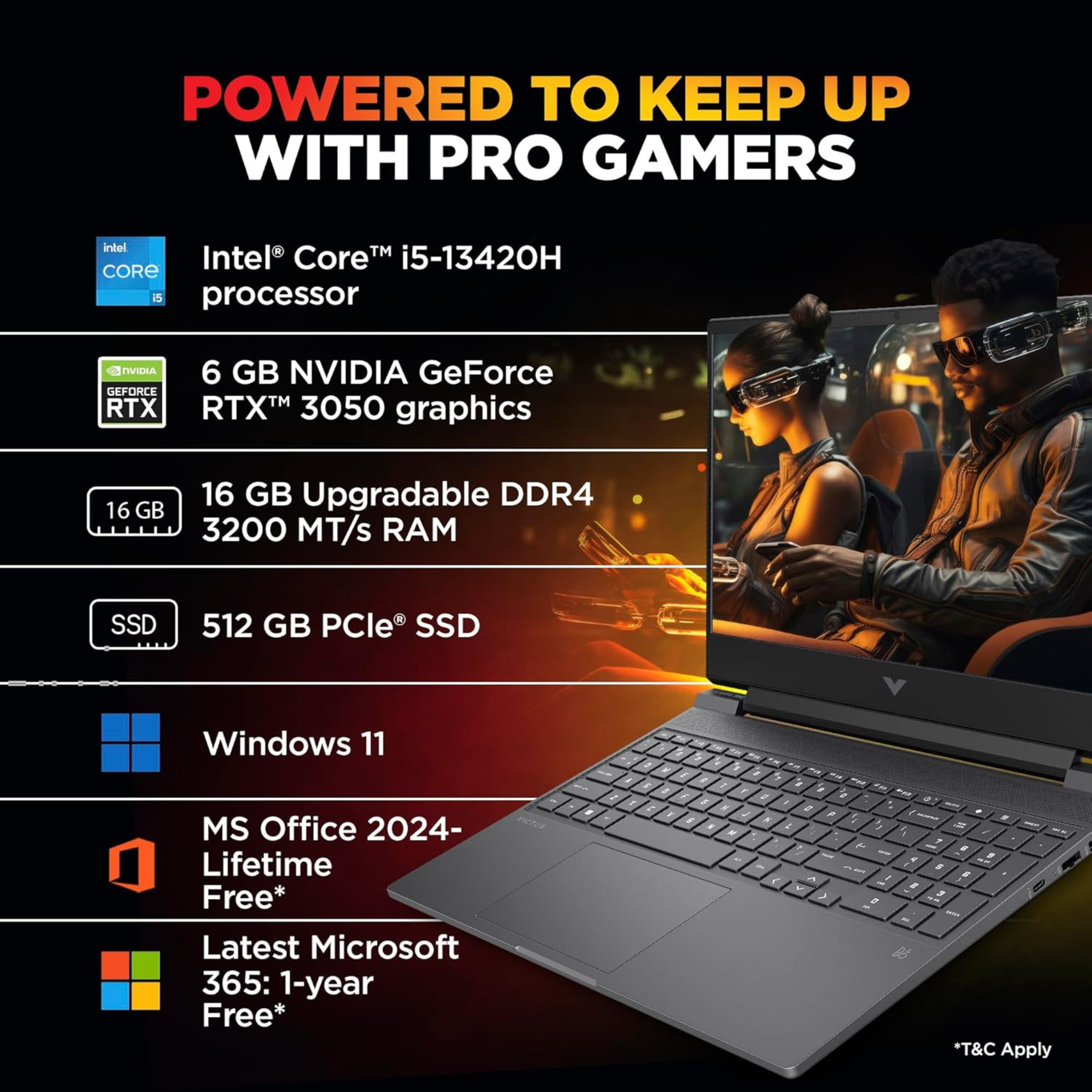 HP Victus 15.6" FHD 144Hz IPS Gaming Laptop - AMD Ryzen 7 7445HS, NVIDIA GeForce RTX 2050 4GB GPU, 16GB DDR5 RAM, 512GB SSD, Backlit Keyboard, Windows 11, MS Office 2024 (Mica Silver, 2.29kg, fb3123AX)