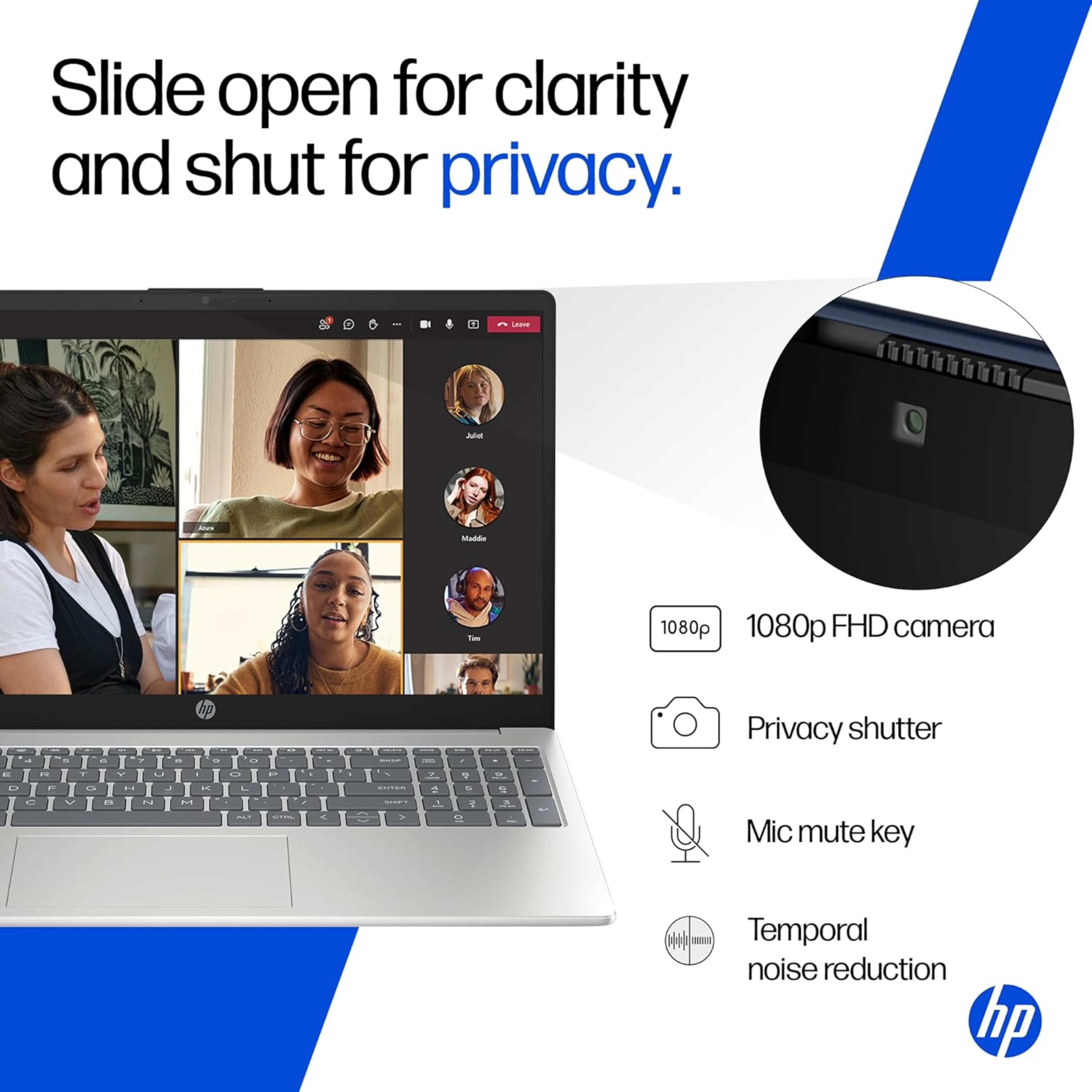 HP 15 Laptop 15.6" FHD IPS - Intel Core Ultra 5 125H, Intel Arc Graphics, 16GB DDR5 RAM, 1TB SSD, FHD Camera with Privacy Shutter, Windows 11, Office 2024 (Silver, 1.65kg, fd1354TU)