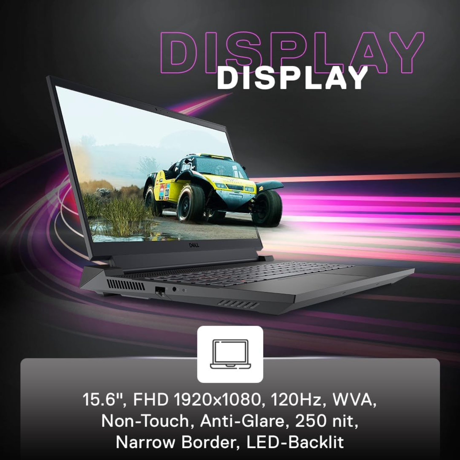 Dell G15 5530 Gaming Laptop | Intel Core i5-13450HX | NVIDIA GeForce RTX 3050 6GB | 16GB DDR5 RAM | 512GB SSD | 15.6" FHD 120Hz | Windows 11 Home | MS Office 2024 | Dark Shadow Gray