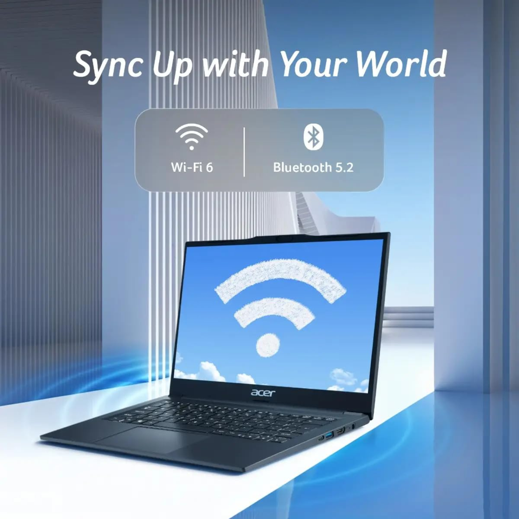 Acer TravelLite Smart 14" FHD Laptop - 13th Gen Intel Core i5-1334U (8 Cores), 16GB RAM, 512GB NVMe SSD, Intel Iris Xe Graphics, Windows 11, MS Office, 3 Year Brand Warranty (Black, TL04-51M)