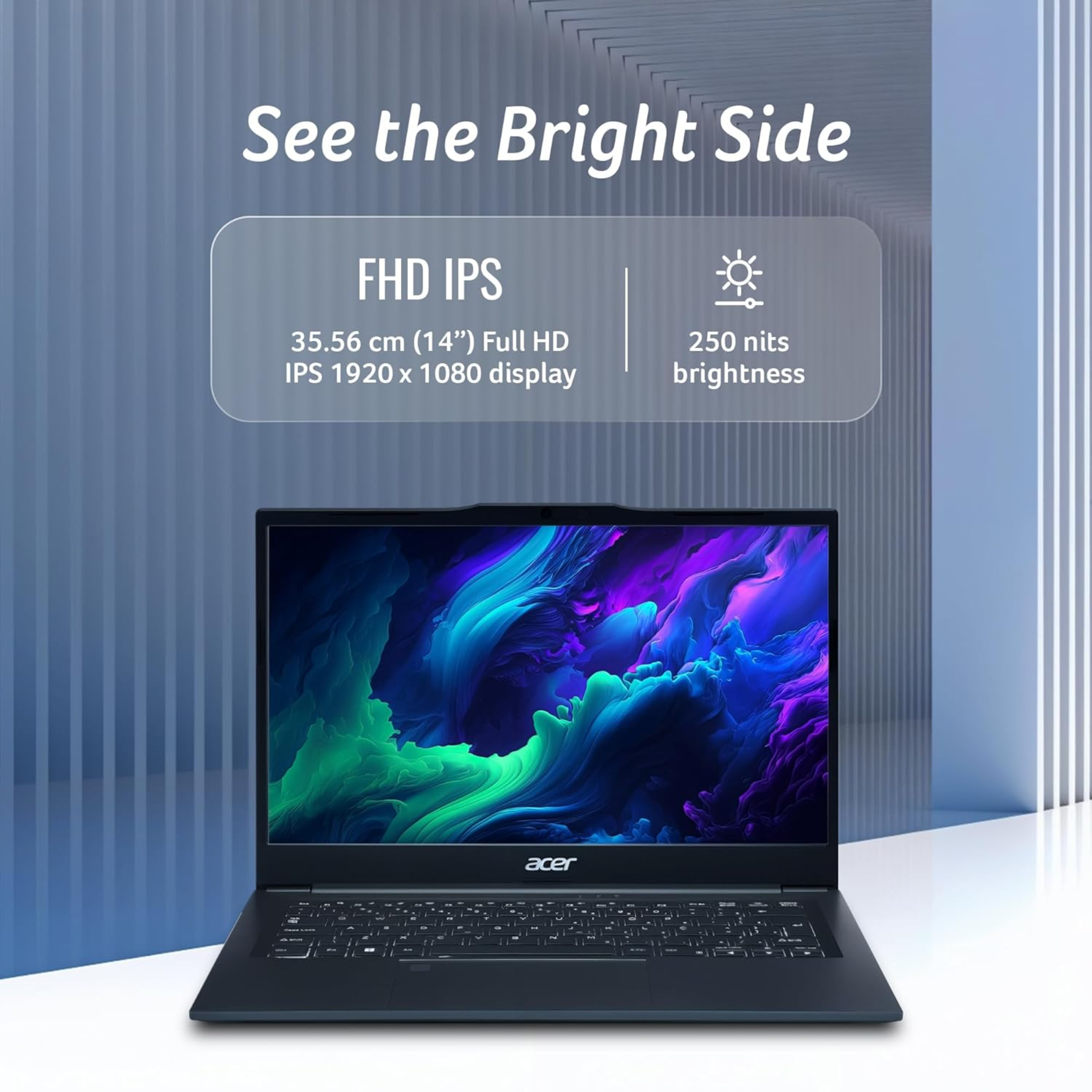 Acer TravelLite 14" FHD Anti-Glare Laptop - AMD Ryzen 5 7430U, 16GB RAM, 512GB SSD, Windows 11, MS Office 2021, Metal Body, 30 Months Warranty (Black, 1.34kg)