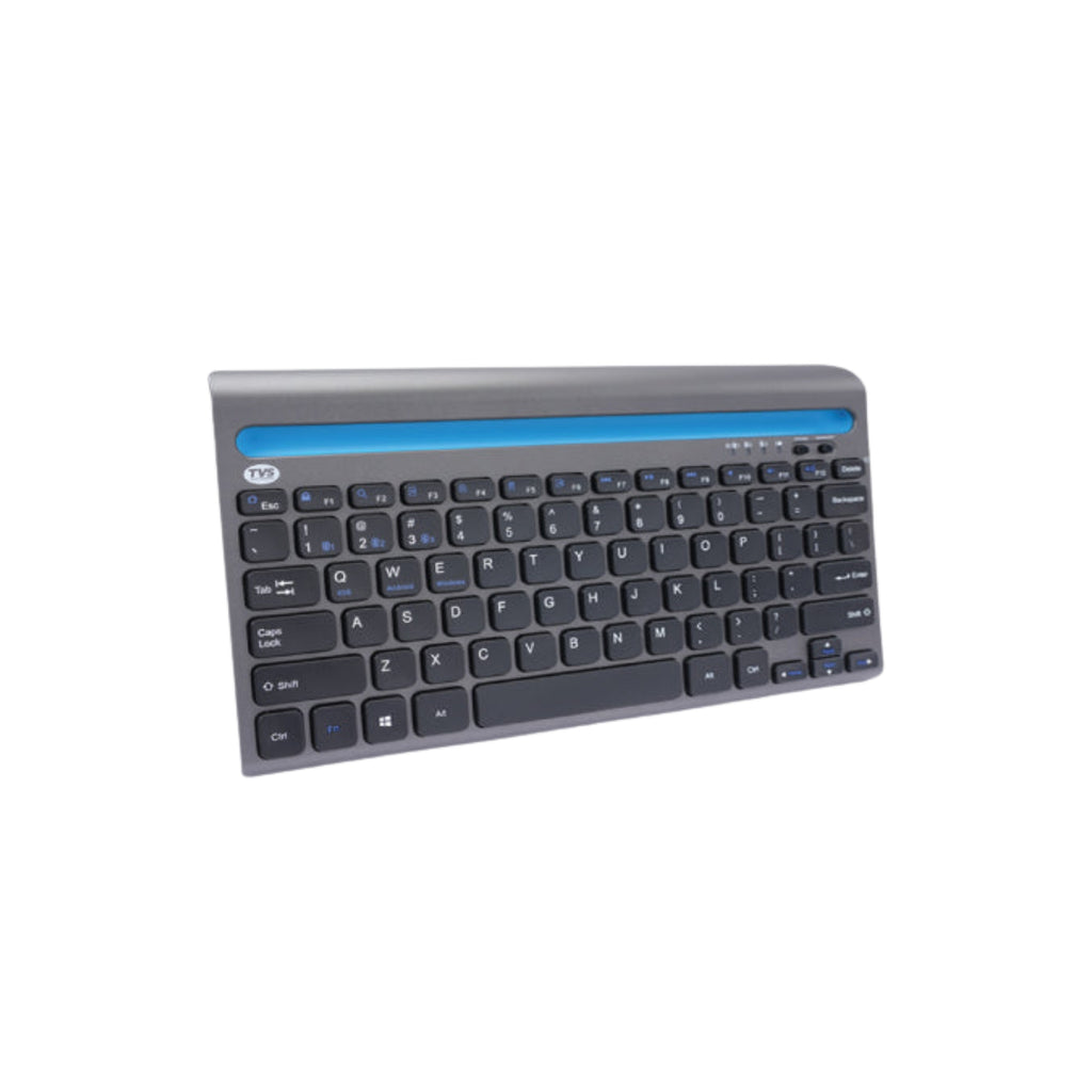 TVS Electronics Champ BK372 Multi-Device Wireless Bluetooth Keyboard | Connect Up to 3 Devices | Built-in Smartphone & Tablet Cradle | Rechargeable Battery | Slim Scissor Switch Keys for Windows, Mac, iOS & Android (Black)